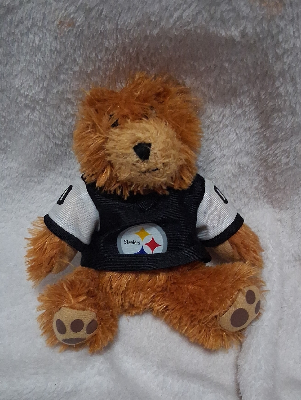 Pittsburgh Steelers Teddy Bear Plush - Black & White Jersey